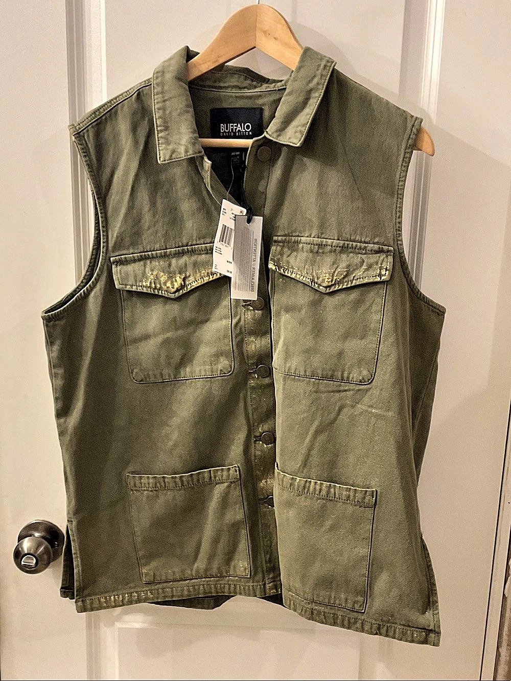 Buffalo David Bitton Nefer Utility Vest Green Medium